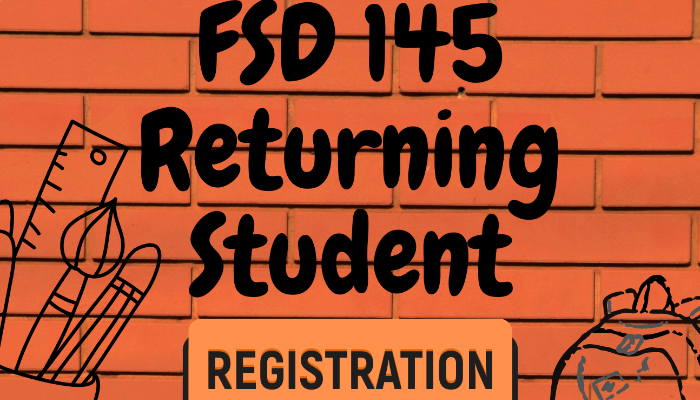  Image says "Returning Student Registration Now Open